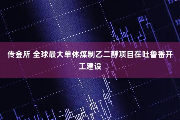 传金所 全球最大单体煤制乙二醇项目在吐鲁番开工建设